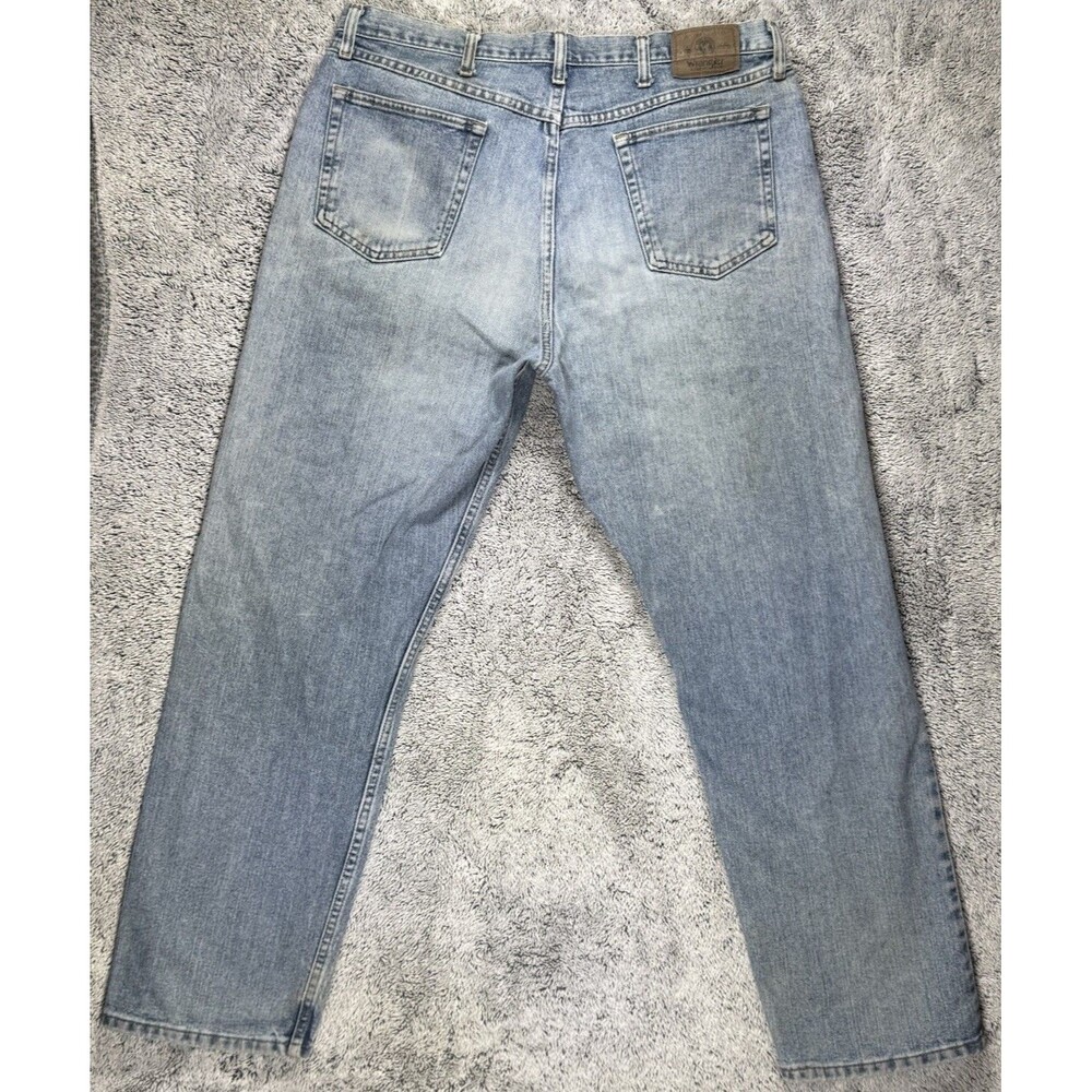 VTG Wrangler Jeans 36x32 Distressed Patina Faded Whiskered Grunge Workwear Denim - Picture 12 of 14
